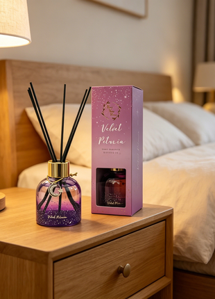 Orelune Reed Diffuser Moon Myth Sets - (Velvet Petunia) - 80ml (2.71 fl oz) Fragrance for Long Lasting Fraarance for Office Living Room Home Decor & Gifts