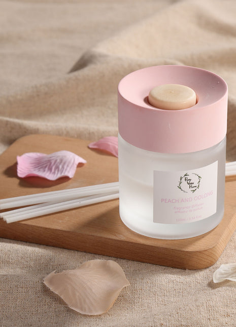Orelune Reed Diffuser Sets -(White Peach & Oolong) - 100ML/3.38 FI Oz Gift Box Fragrance for Long Lasting Fragrance for Office Living Room Home Decor & Gifts