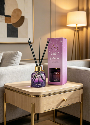 Orelune Reed Diffuser Moon Myth Sets - (Velvet Petunia) - 80ml (2.71 fl oz) Fragrance for Long Lasting Fraarance for Office Living Room Home Decor & Gifts