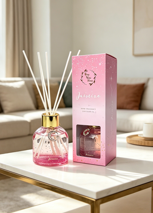 Orelune Reed Diffuser Moon Myth Sets - (Jasmine) - 80ml (2.71 fl oz) Fragrance for Long Lasting Fraarance for Office Living Room Home Decor & Gifts