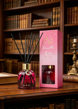 Orelune Reed Diffuser Moon Myth Sets - (Vanilla kiss) - 80ml (2.71 fl oz) Fragrance for Long Lasting Fraarance for Office Living Room Home Decor & Gifts