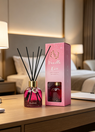 Orelune Reed Diffuser Moon Myth Sets - (Vanilla kiss) - 80ml (2.71 fl oz) Fragrance for Long Lasting Fraarance for Office Living Room Home Decor & Gifts