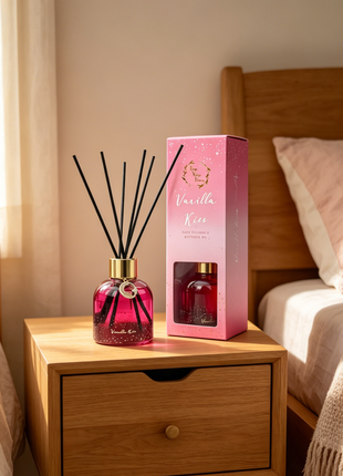 Orelune Reed Diffuser Moon Myth Sets - (Vanilla kiss) - 80ml (2.71 fl oz) Fragrance for Long Lasting Fraarance for Office Living Room Home Decor & Gifts