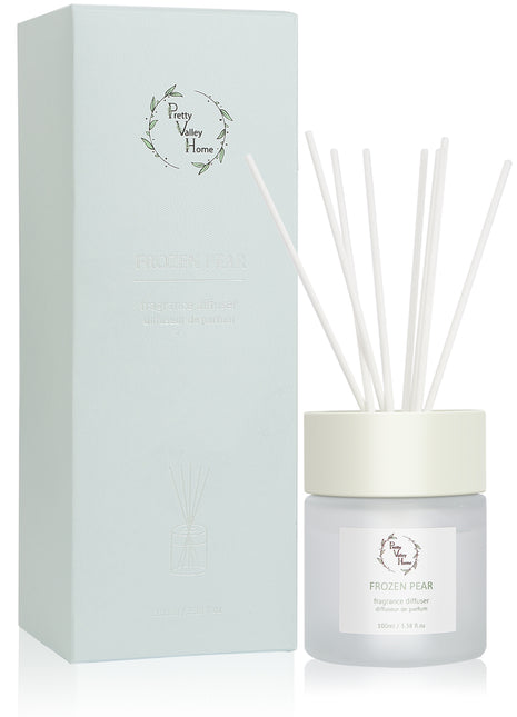 Orelune Reed Diffuser Sets -(Frozen Pear) - 100ML/3.38 FI Oz Gift Box Fragrance for Long Lasting Fragrance for Office Living Room Home Decor & Gifts