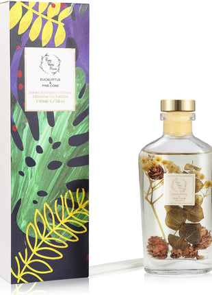 Orelune Botanical Reed Diffuser Sets - (EUCALYPTUS PINE CONE) - 140ML /4.73 fl OZ Gift Box - Fragrance for Long Lasting Fragrance for Office Living Room Home Decor & Gifts