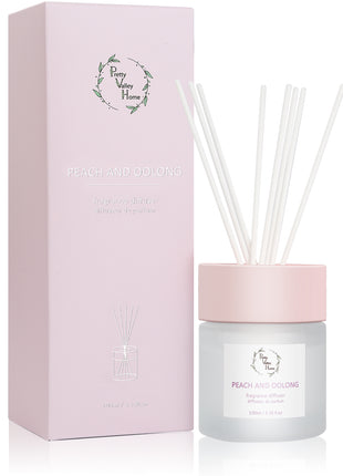 Orelune Reed Diffuser Sets -(White Peach & Oolong) - 100ML/3.38 FI Oz Gift Box Fragrance for Long Lasting Fragrance for Office Living Room Home Decor & Gifts