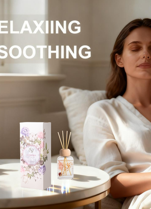 Orelune 3.4 fl oz Reed Diffuser Set (Gardenia Floral) Long-Lasting Scented OIl Dlffuser for Bedroom Decor