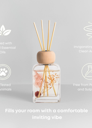 Orelune 3.4 fl oz Reed Diffuser Set (Gardenia Floral) Long-Lasting Scented OIl Dlffuser for Bedroom Decor