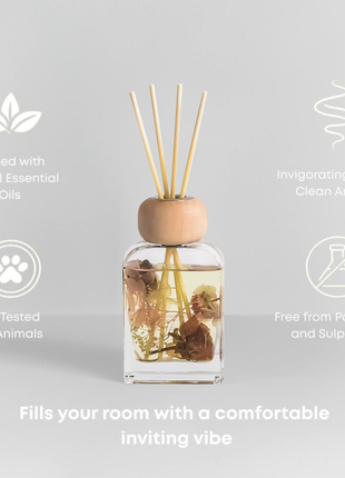 Orelune 3.4 fl oz Reed Diffuser Set (Peony & Roses) Long-Lasting Scented OIl Dlffuser for Bedroom Decor