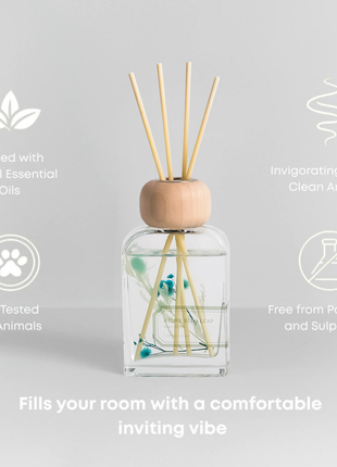 Orelune 3.4 fl oz Reed Diffuser Set (Azure Blue Leaf) Long-Lasting Scented OIl Dlffuser for Bedroom Decor