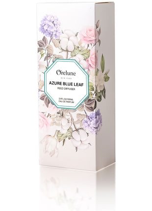 Orelune 3.4 fl oz Reed Diffuser Set (Azure Blue Leaf) Long-Lasting Scented OIl Dlffuser for Bedroom Decor