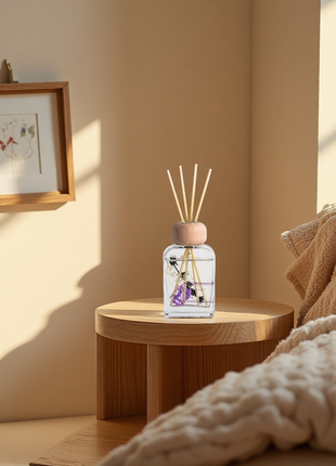 Orelune 3.4 fl oz Reed Diffuser Set (Dusty Lilac) Long-Lasting Scented OIl Dlffuser for Bedroom Decor