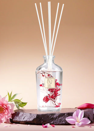 Orelune Botanical Reed Diffuser Sets - (PINK BERRY) - 140ML /4.73 fl OZ Gift Box - Fragrance for Long Lasting Fragrance for Office Living Room Home Decor & Gifts
