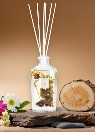 Orelune Botanical Reed Diffuser Sets - (EUCALYPTUS PINE CONE) - 140ML /4.73 fl OZ Gift Box - Fragrance for Long Lasting Fragrance for Office Living Room Home Decor & Gifts